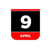 9:e april vektor icon.9 april kalender.