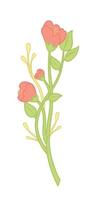 rosa blomma. vektor illustration. valentines dag.