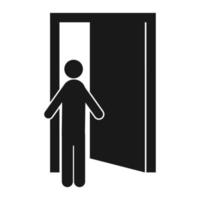 Person öffnen Tür Symbol Vektor