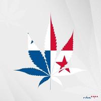 Flagge von Panama im Marihuana Blatt Form. das Konzept von Legalisierung Cannabis im Panama. vektor