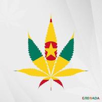 Flagge von Grenada im Marihuana Blatt Form. das Konzept von Legalisierung Cannabis im Grenada. vektor