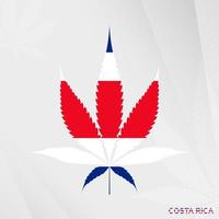 Flagge von Costa Rica im Marihuana Blatt Form. das Konzept von Legalisierung Cannabis im Costa rica. vektor