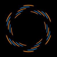 ljus neon blå och gul cirklar tech abstrakt bakgrund vektor