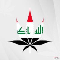 flagga av irak i marijuana blad form. de begrepp av legalisering cannabis i irak. vektor