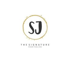 sj Initiale Brief Handschrift und Unterschrift Logo. ein Konzept Handschrift Initiale Logo mit Vorlage Element. vektor