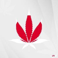 Flagge von Japan im Marihuana Blatt Form. das Konzept von Legalisierung Cannabis im Japan. vektor