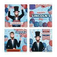 Abraham Lincolns dag social media posta vektor