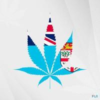 flagga av fiji i marijuana blad form. de begrepp av legalisering cannabis i fiji. vektor