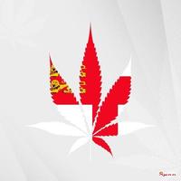 flagga av sark i marijuana blad form. de begrepp av legalisering cannabis i sark. vektor