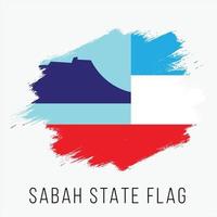 Malaysia Zustand Sabah Vektor Flagge Design Vorlage