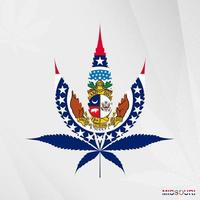 flagga av missouri i marijuana blad form. de begrepp av legalisering cannabis i Missouri. vektor