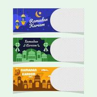 Ramadan Kareem Feier Banner Set vektor