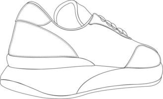 Sneaker Schuhe. Schuhe Linie Kunst Design vektor