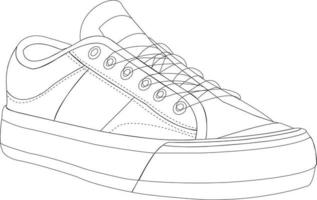 Sneaker Schuhe. Schuhe Linie Kunst Design vektor