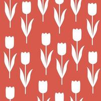 Rosa und Weiß schön Tulpen nahtlos Muster zum Stoff, Verpackung oder Buch Abdeckung. Vektor