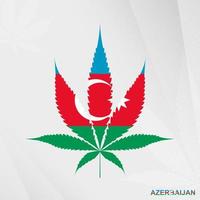 Flagge von Aserbaidschan im Marihuana Blatt Form. das Konzept von Legalisierung Cannabis im Aserbaidschan. vektor