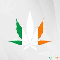 flagga av irland i marijuana blad form. de begrepp av legalisering cannabis i irland. vektor