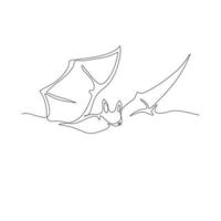 kontinuerlig linje konst eller ett linje fladdermus teckning för vektor illustration, halloween. flygande fladdermus begrepp
