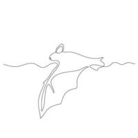 kontinuerlig linje konst eller ett linje fladdermus teckning för vektor illustration, halloween. flygande fladdermus begrepp