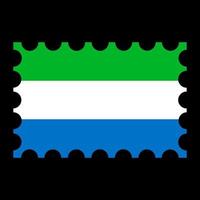 Porto Briefmarke mit Sierra leone Flagge. Vektor Illustration.