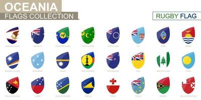ozeanisch Länder Flaggen Sammlung. Rugby Flagge Satz. vektor