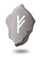 ritad runefehu på en grå sten vektor
