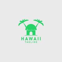 Hawaii Reise Hotel Logo einfach Design vektor
