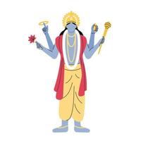 indisch Gott Herr Vishnu. ethnisch Gottheit von Hinduismus Mythologie. Vektor Illustration Design