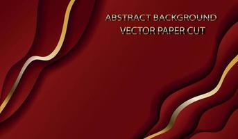 stock vektor illustration papper skära bakgrund. röd papper dekoration med vågig skikten. skära ut former. origami eller träsnideri mönster. baner, flygblad, omslag mall design