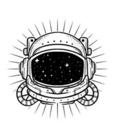 Raum Illustration Logo Vektor T-Shirt Design Astronaut Illustration Design