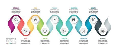 Infografik-Vorlage für das Zeitdiagrammgeschäft. vektor