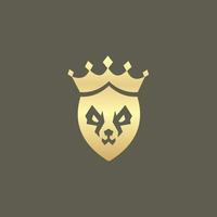 Björn kung logotyp, krona av de kung logotyp design, djur- företag varumärke design vektor