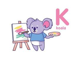 Koala Farben auf Leinwand. wild Tier Maler. süß Tier. Vektor Illustration Alphabet