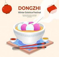 dongzhi festival firande vinter- solstånd vektor