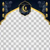 ramadan kareem gratulationskort. sociala medier postmall med arabisk lykta och måne. islamiska bakgrunder för affischer, banderoller, gratulationskort och mall för sociala medier. vektor