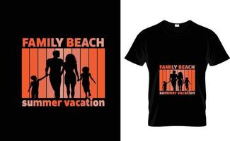 familj strand sommar... underbar t skjorta design vektor