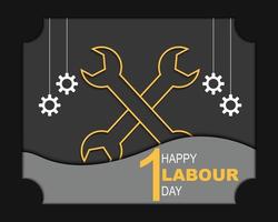 Happy Labour Day Gruß Vorlage vektor