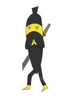 mycket söt ninja banan vektor illustration