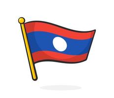 tecknad serie illustration av flagga av laos vektor