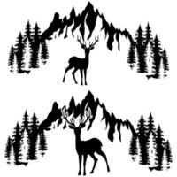 Jagd Vektor Symbol Satz. Tierwelt Illustration Zeichen Sammlung. Hirsch Symbol.