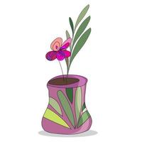 Hand gezeichnet abstrakt Gekritzel Garten Blumen Vase zum schmücken Layout Banner oder Grafik vektor