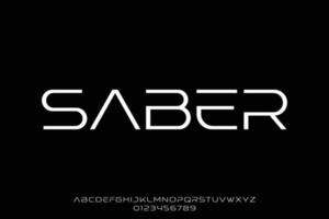 modern Technologie Anzeige Schriftart Vektor