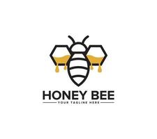 Honig Biene Logo Design auf Weiß Hintergrund, Vektor Illustration.