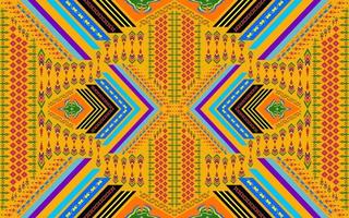 etnisk folk geometrisk sömlös mönster i gul tona i vektor illustration design för tyg, matta, matta, scarf, omslag papper, bricka och Mer