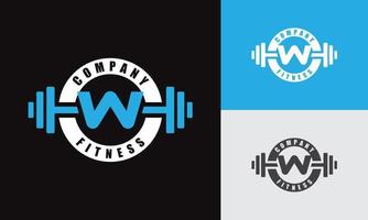 Brief w Fitness Emblem Logo vektor