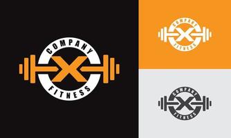 Brief x Fitness Emblem Logo vektor