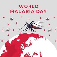 platt design värld malaria dag illustration design begrepp vektor