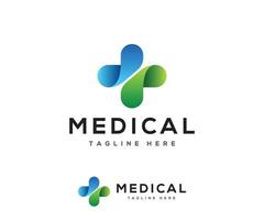 medicinsk sjukvård logotyp design mall. vektor