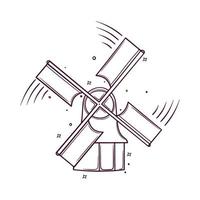 Hand gezeichnet Mühle Vektor Illustration