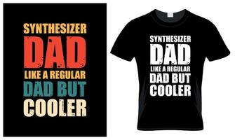 synthesizer pappa älskare fars dag årgång t-shirt design vektor